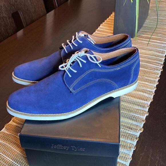 NWOT Jeffery Tyler navy suede oxfords size 11 - Picture 2 of 5